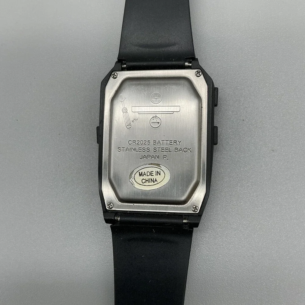 Digitech Data Bank 50 Mens Watch 36mm Digital Black Rubber Strap New Battery